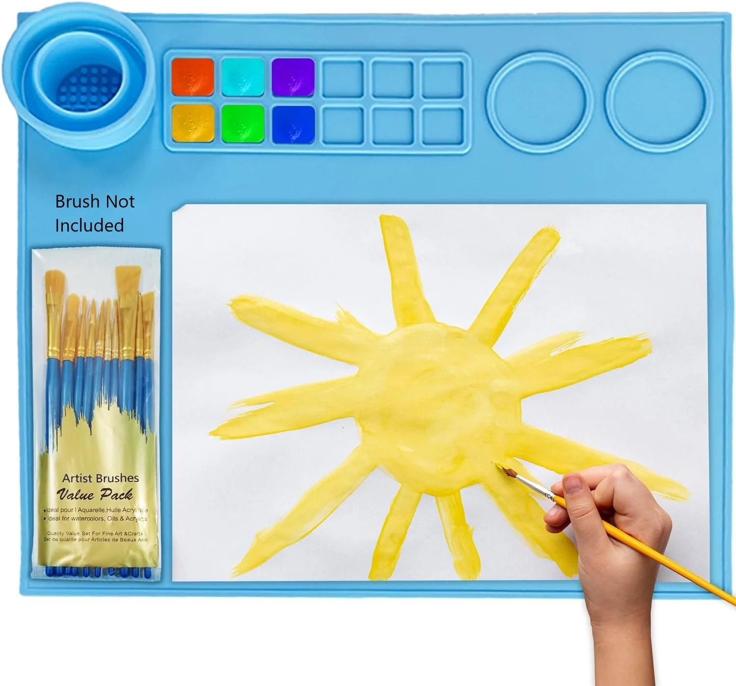 Silicone Painting Mat for Kids Mess Free for Crafts (Mix Color)(Pack Of 5/10)(Prepaid Only) - Image 5