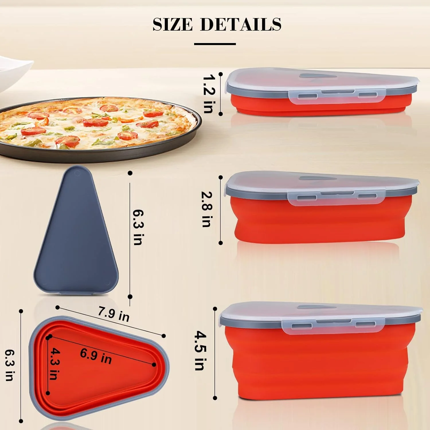 Slice & Store: Pizza Storage Container with 5 Serving Trays - Image 4