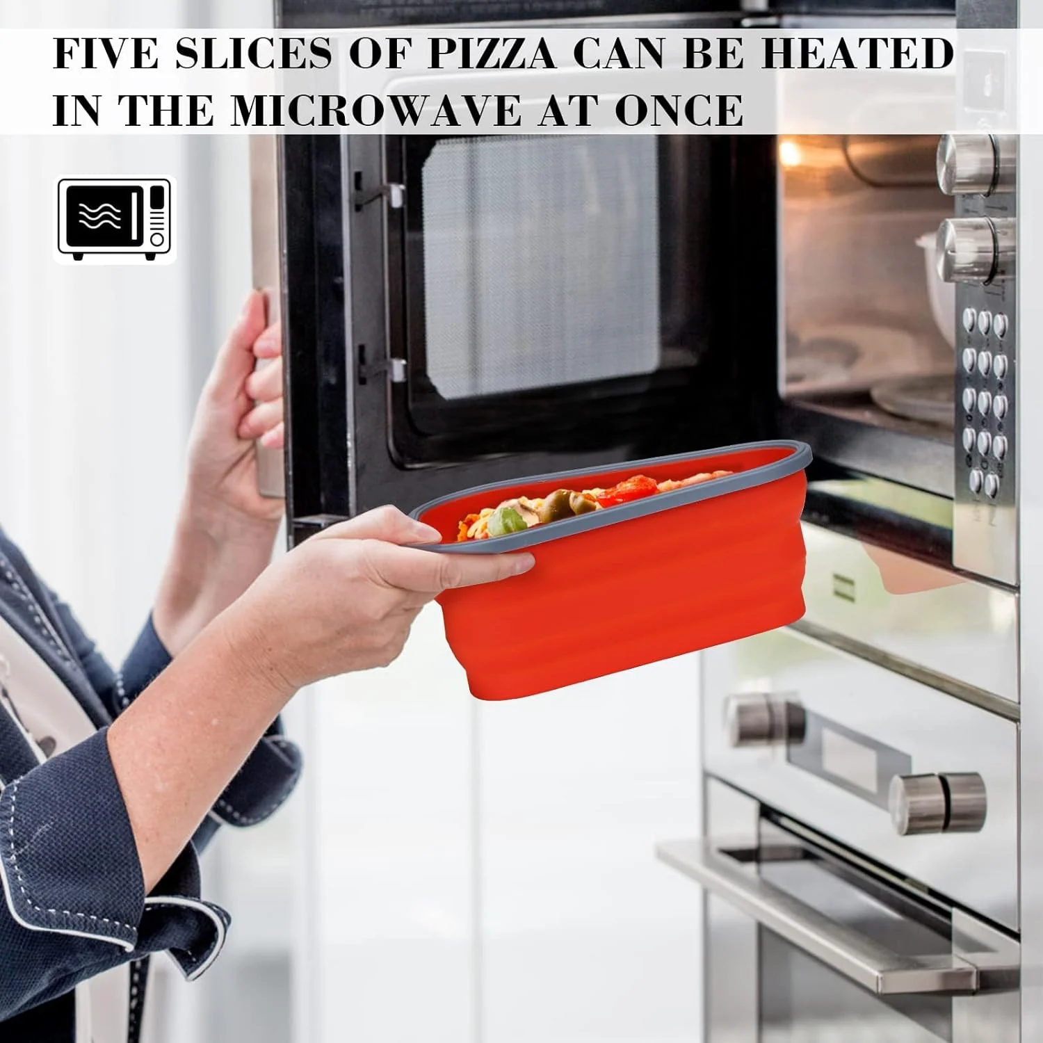 Slice & Store: Pizza Storage Container with 5 Serving Trays - Image 7