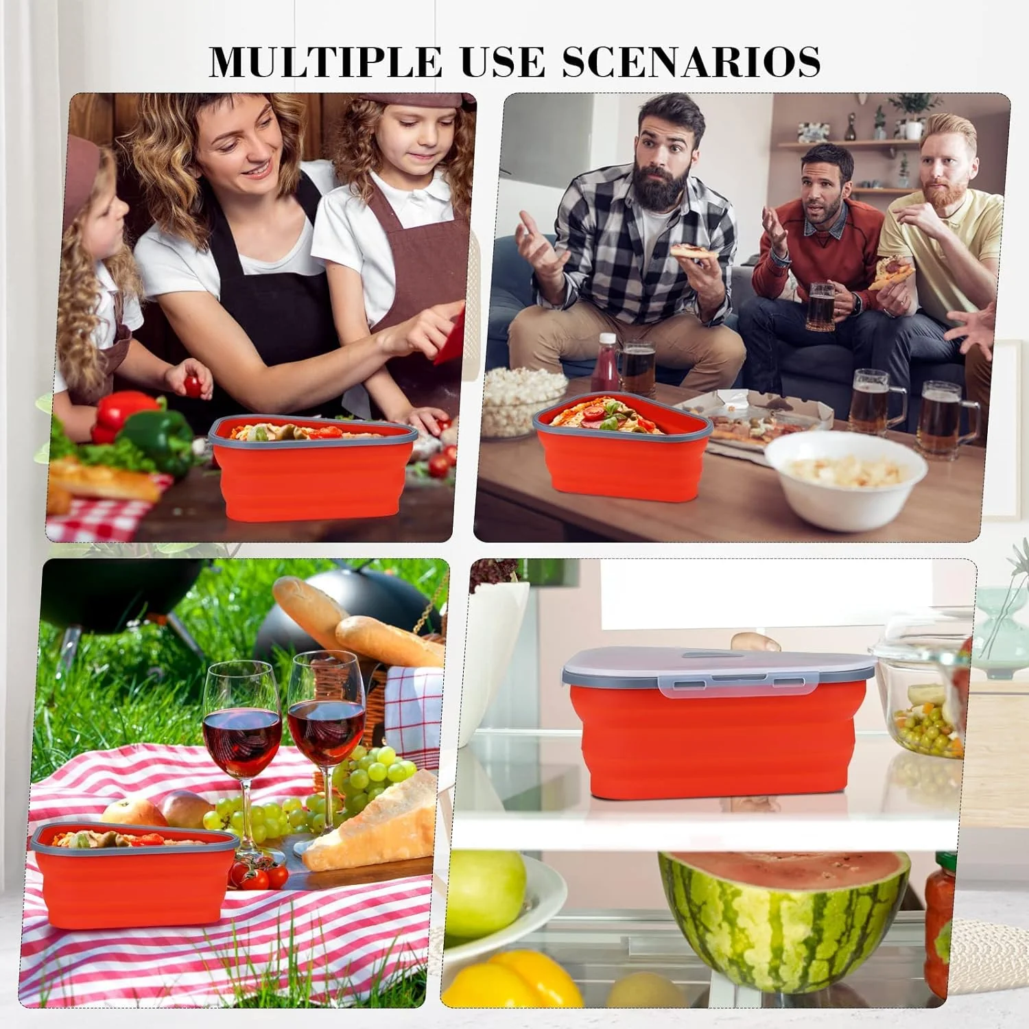 Slice & Store: Pizza Storage Container with 5 Serving Trays - Image 8