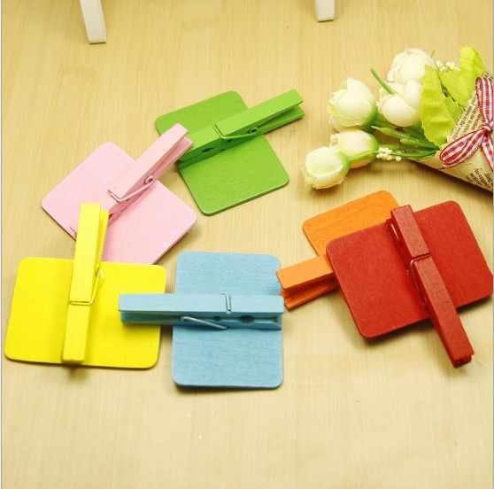 Small Chalk Board Wooden Blackboard Labels with Clip Holder for Any Event Decorations - set of 6 - Image 2