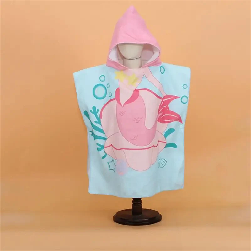 Snuggly Joy: Adorable Cartoon Print Hooded Microfiber Baby Bath Towel - Image 17