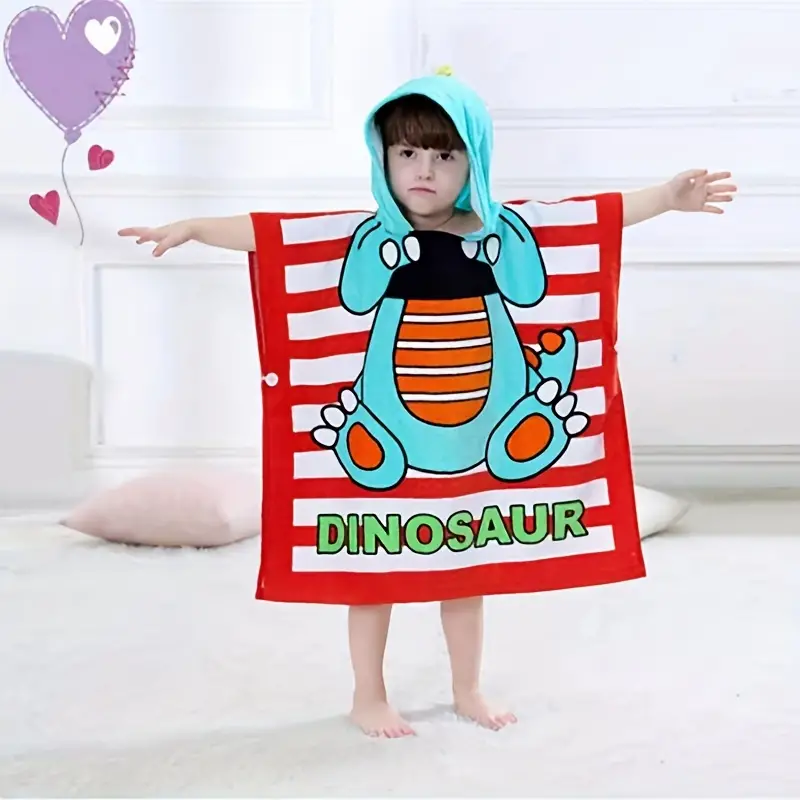 Snuggly Joy: Adorable Cartoon Print Hooded Microfiber Baby Bath Towel - Image 21