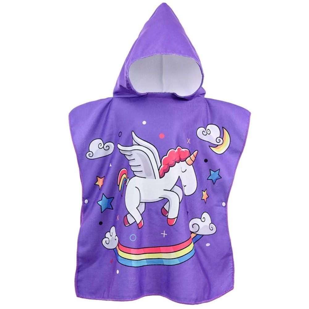 Snuggly Joy: Adorable Cartoon Print Hooded Microfiber Baby Bath Towel - Image 22