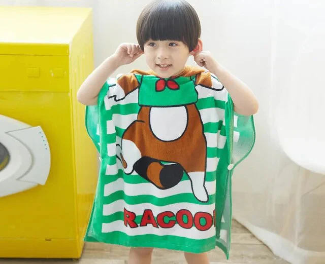 Snuggly Joy: Adorable Cartoon Print Hooded Microfiber Baby Bath Towel - Image 33