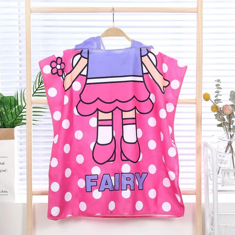 Snuggly Joy: Adorable Cartoon Print Hooded Microfiber Baby Bath Towel - Image 34