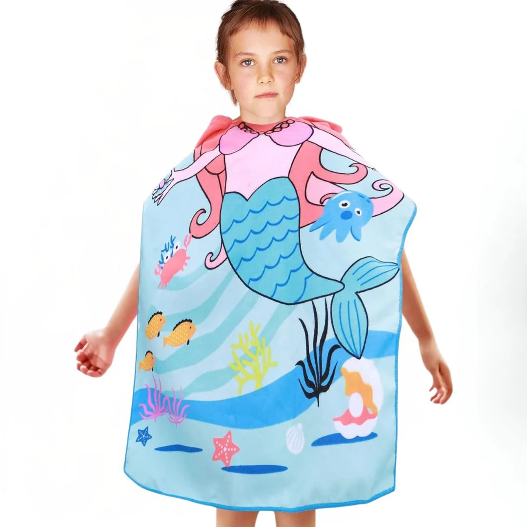 Snuggly Joy: Adorable Cartoon Print Hooded Microfiber Baby Bath Towel - Image 39