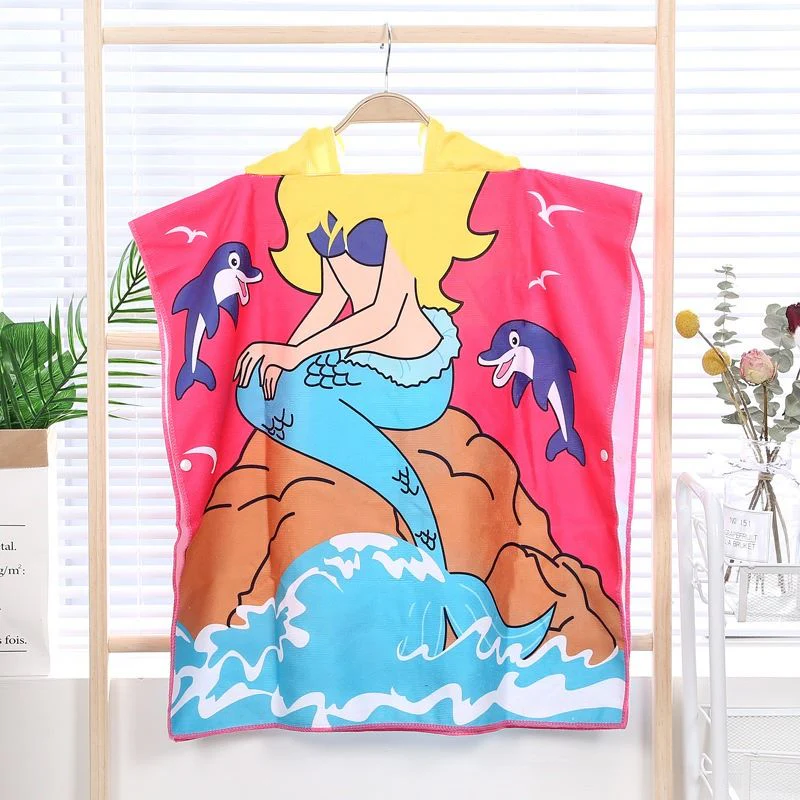 Snuggly Joy: Adorable Cartoon Print Hooded Microfiber Baby Bath Towel - Image 4