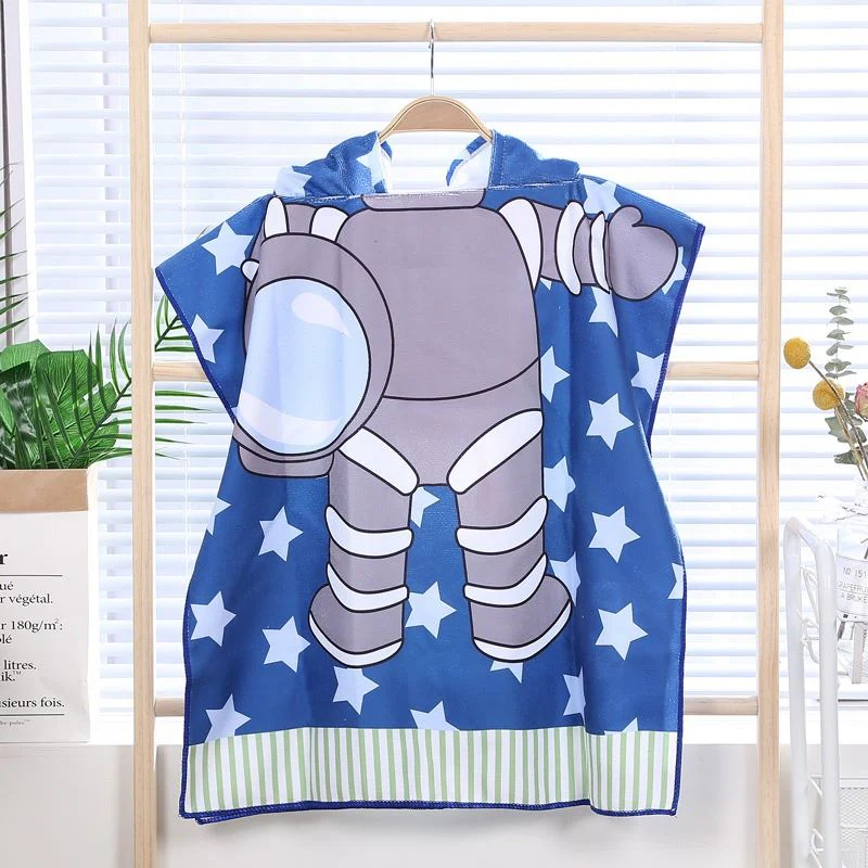 Snuggly Joy: Adorable Cartoon Print Hooded Microfiber Baby Bath Towel - Image 5
