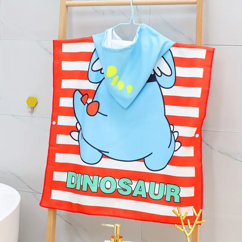Snuggly Joy: Adorable Cartoon Print Hooded Microfiber Baby Bath Towel - Image 8