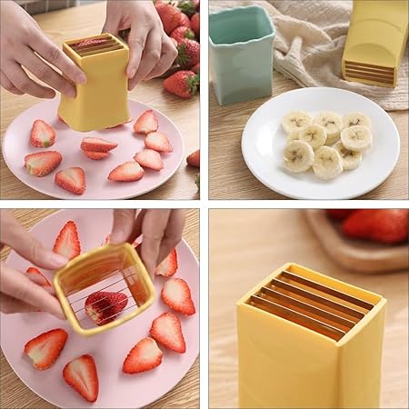 Stainless Steel Fruit Slicer Cup - Perfect for Strawberry, Banana, and More Slicing (Pack of 2) - Image 5