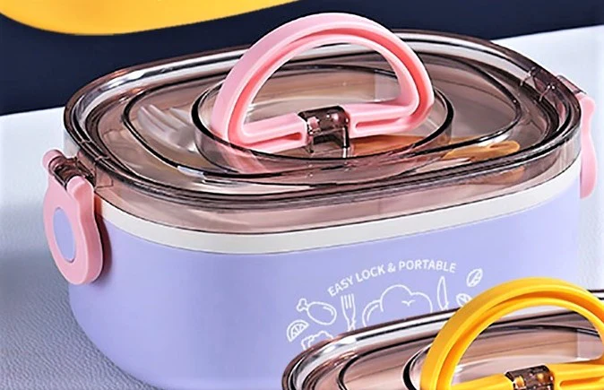 One Compartment Stainless Steel Lunch Boxes Reusable Microwave Safe Food Containers for Adults Kids (Multicolor) (No Print) ( 600ml ) - Image 6