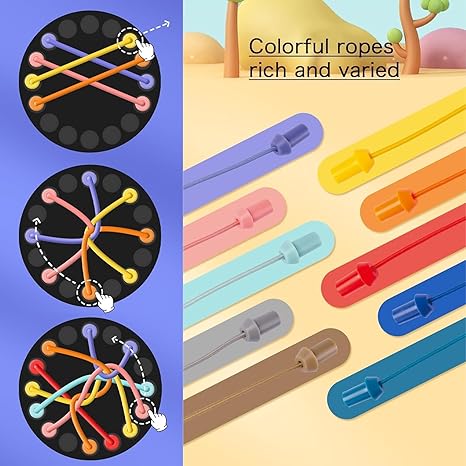 Tangle Twister Rope Puzzle Board Game for Kids – Colourful Untangling Brain Teaser Toy - Image 7