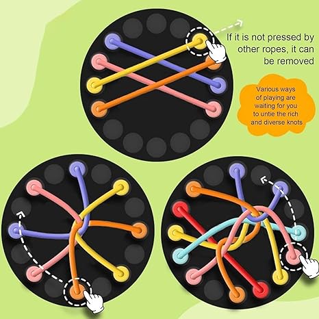 Tangle Twister Rope Puzzle Board Game for Kids – Colourful Untangling Brain Teaser Toy - Image 8