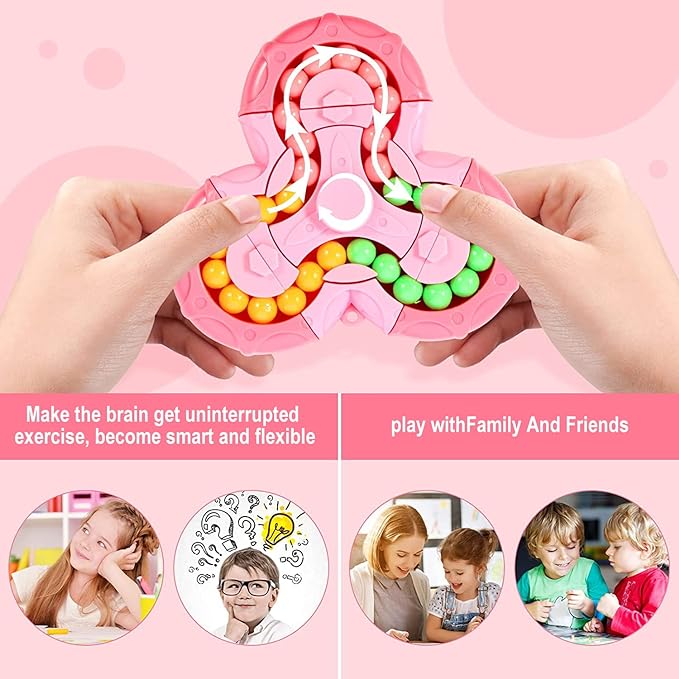 2-in-1 Triangle Rotating Puzzle & Spinner Magic Bean Fingertip Toy Age 3+(Random Colour) - Image 5
