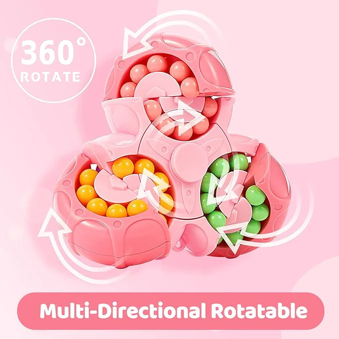 2-in-1 Triangle Rotating Puzzle & Spinner Magic Bean Fingertip Toy Age 3+(Random Colour) - Image 6