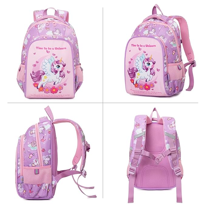 Unicorn Design Backpack for Kids (Purple) - Image 7