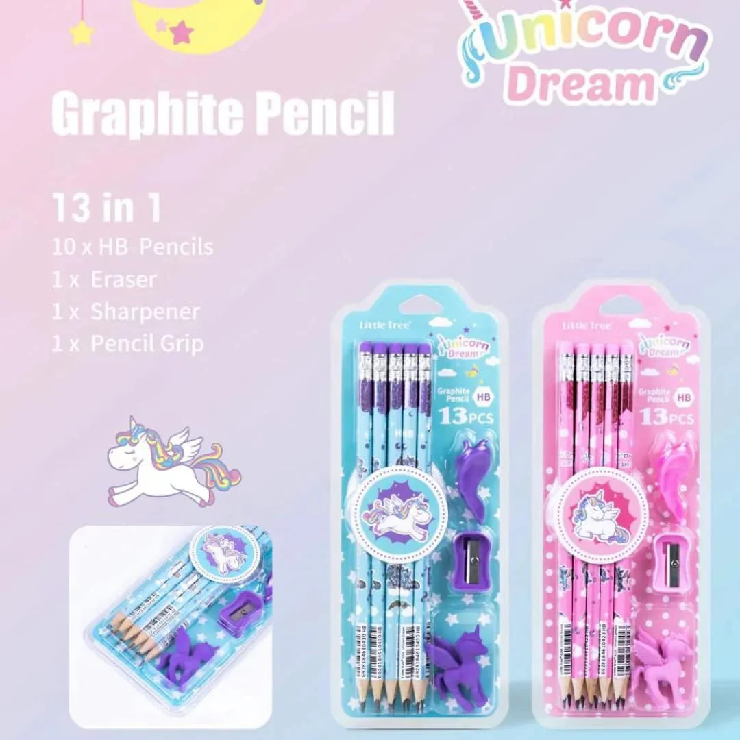 Unicorn Dream 13-in-1 HB Graphite Pencil Set (Random) (Pack Of 6/12)(Prepaid Only) - Image 2