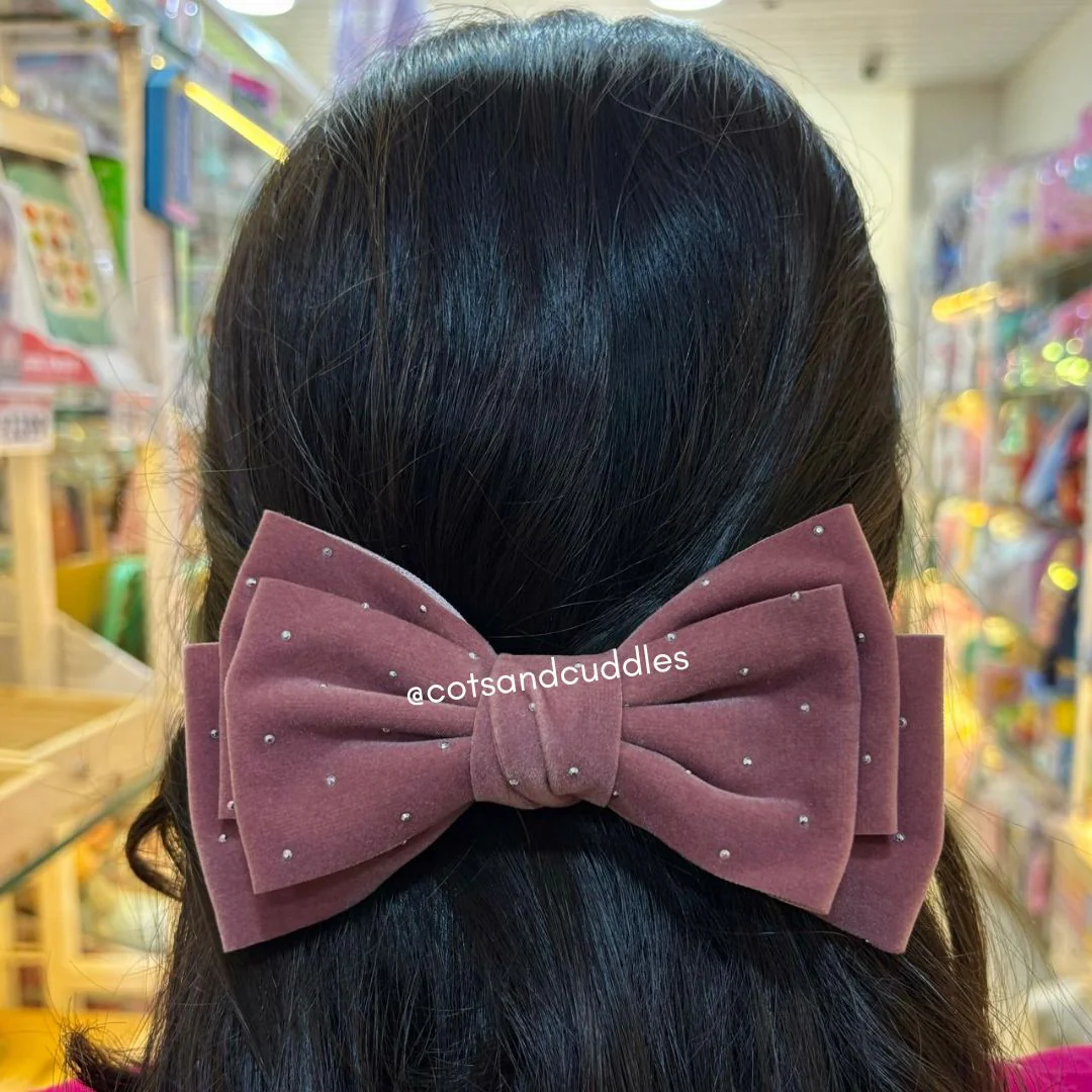 Velvet Bow Design Alligator Hair Clip (1pcs)(Pack Of 5/10)(Prepaid Only) - Image 5