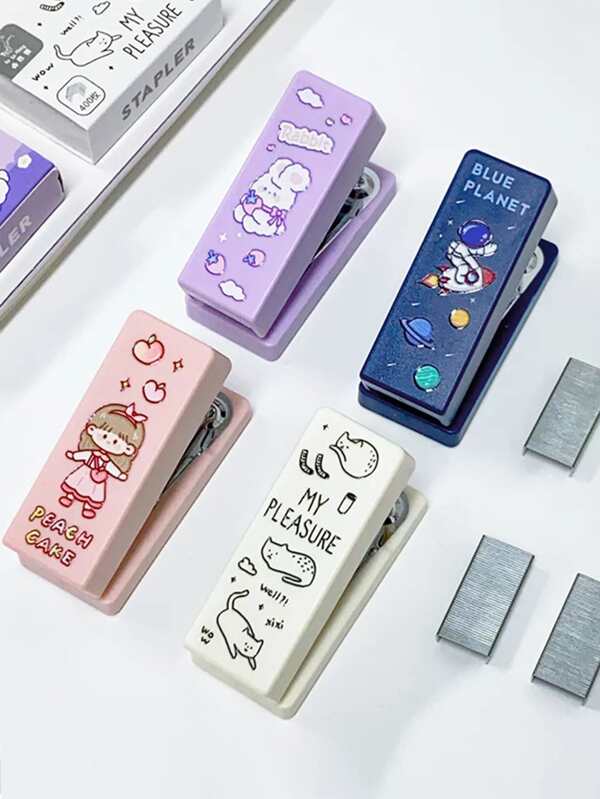 Whimsical Delight: Cartoon Graphic Stapler & Staple Set - Image 3