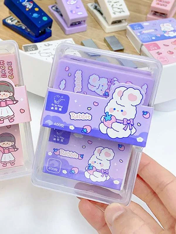 Whimsical Delight: Cartoon Graphic Stapler & Staple Set - Image 9