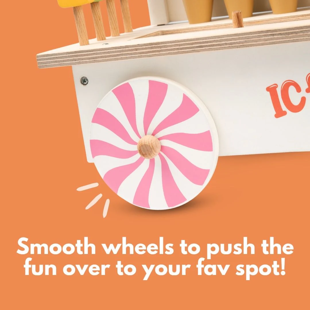 Cots and Cuddles Wooden Pretend Play Ice Cream Cart - Image 7