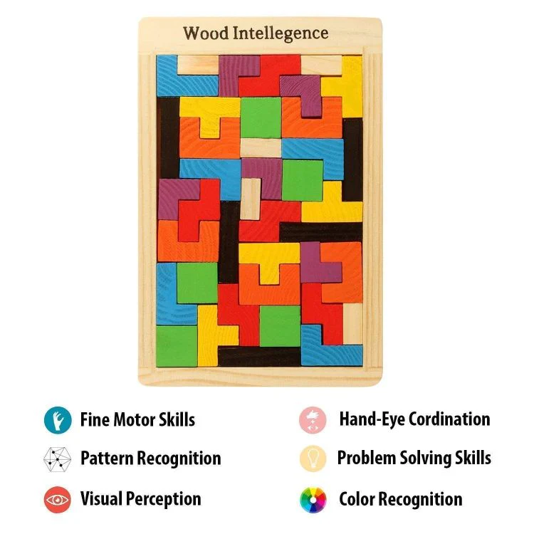Wooden Tetris Jigsaw Puzzle 40 Pcs (Pack Of 5/10)(Prepaid Only) - Image 4