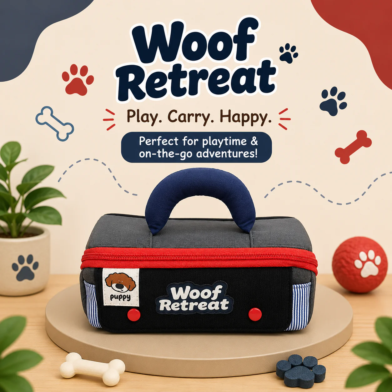 Woof Retreat Puppy Pencil Pouch for Kids | Dog-Themed Stationery Pouch - Image 4