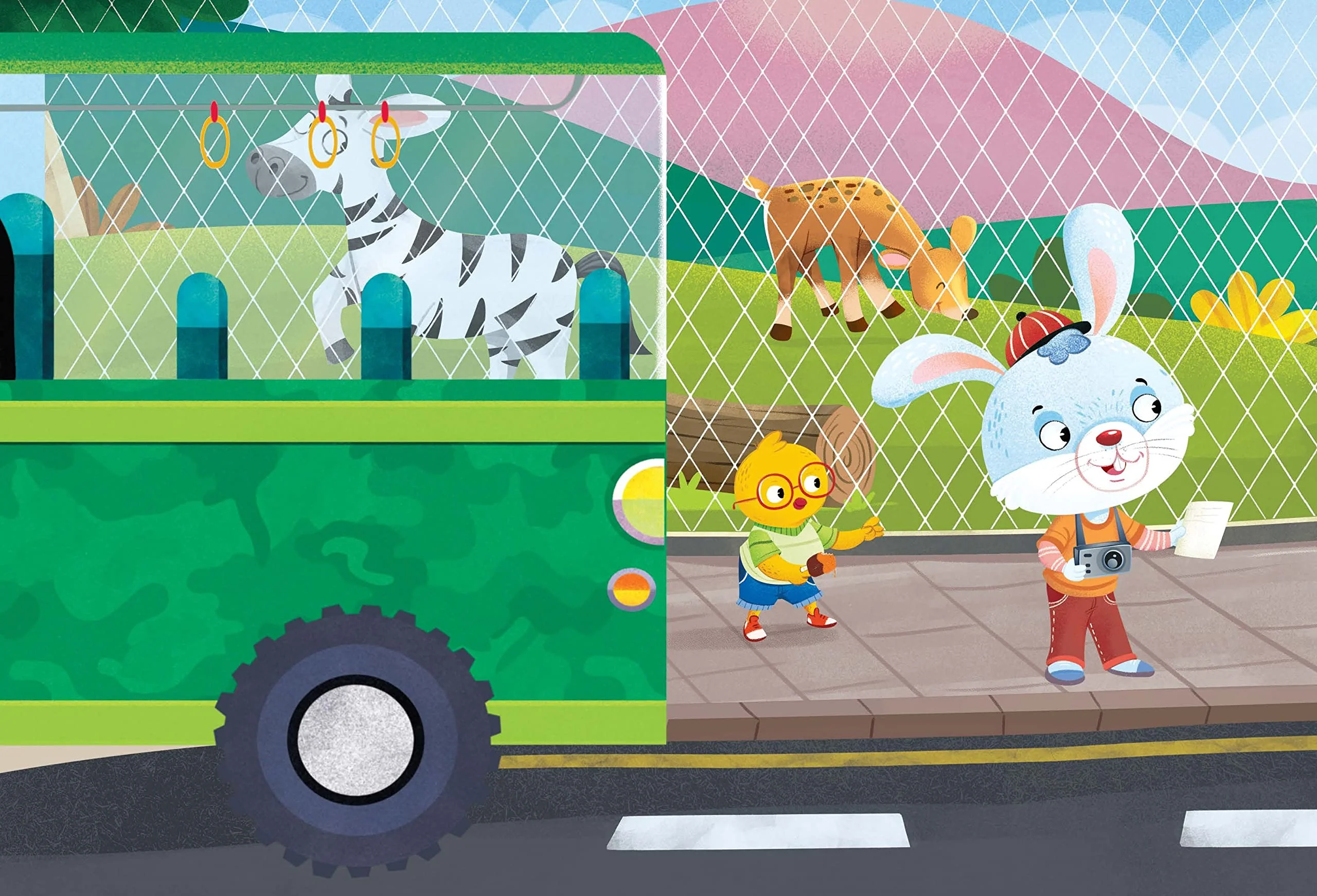 Zoo Safari on the Bus- A Shaped Picture Board book with Wheels (Pack Of 5/10)(Prepaid Only) - Image 5